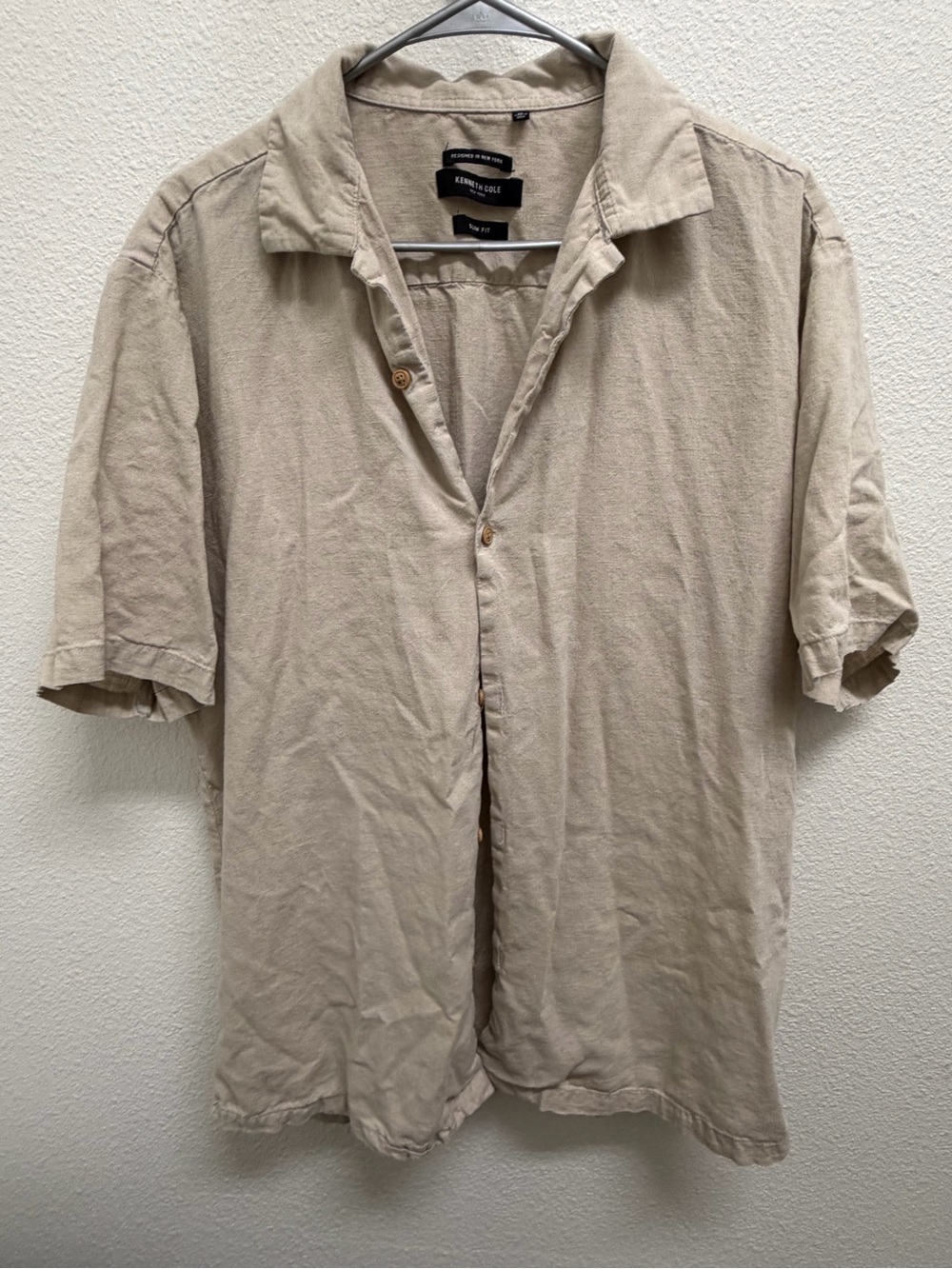 Kenneth Cole Slim Fit Shirt in Light Beige